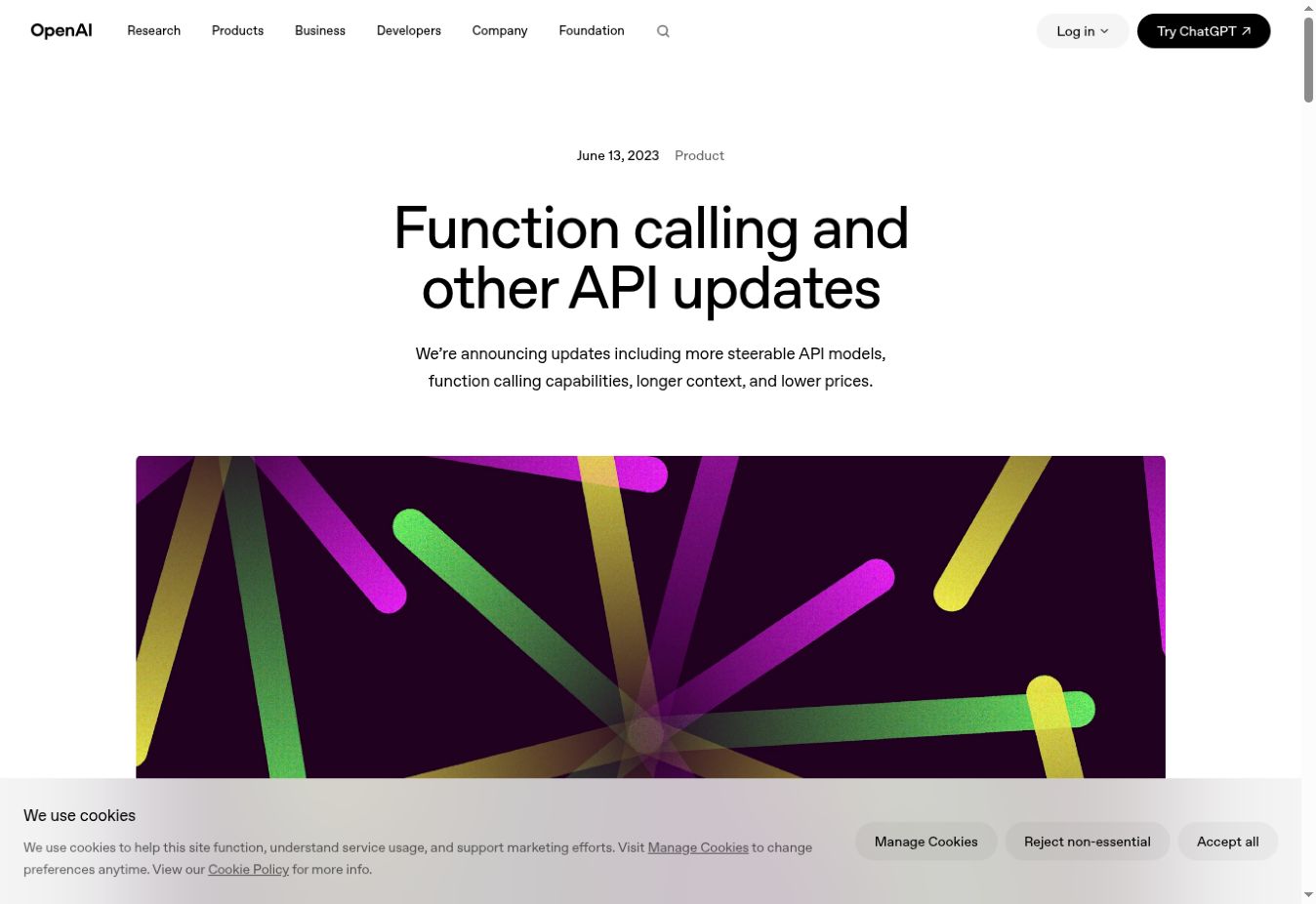 Function calling and other API updates｜网页实拍，2026-09-08