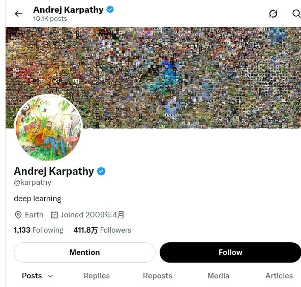Andrej Karpathy · 主页截图